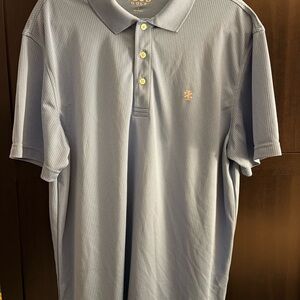 Izod Light Blue Polo Shirt with Subtle Pattern